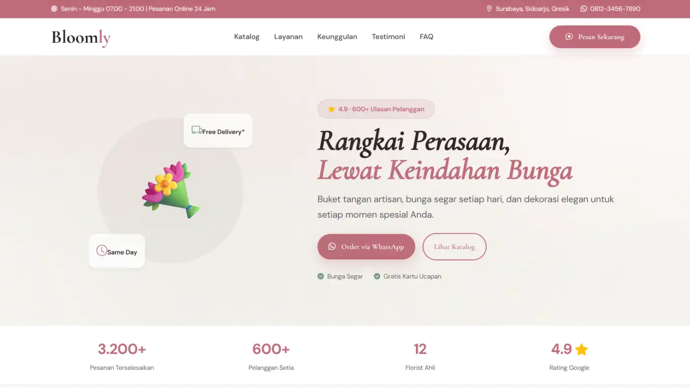 Bloomly Web Template Florist