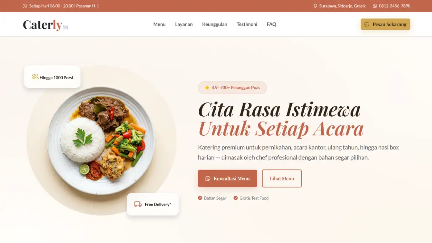 Caterly Web Template Catering