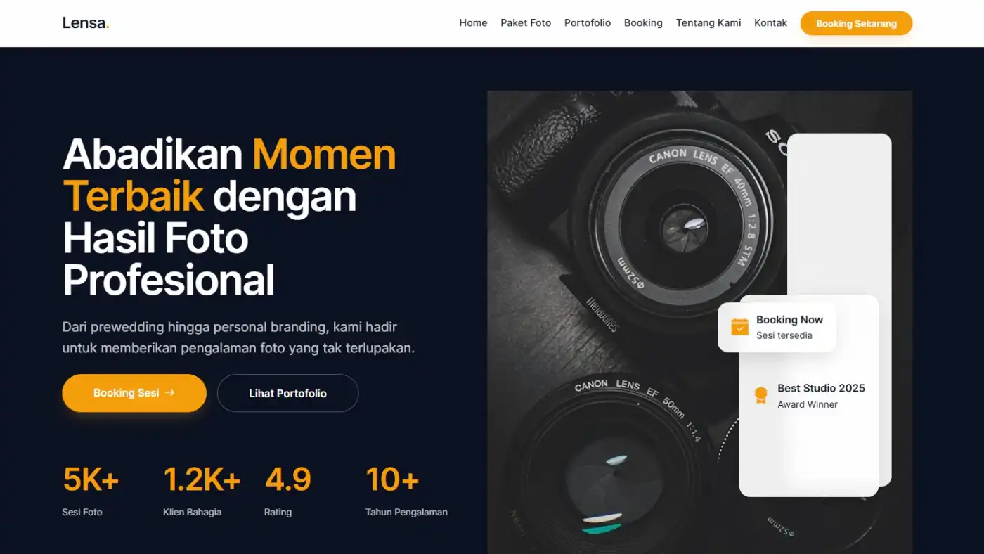 Lensa Web Template Foto Studio