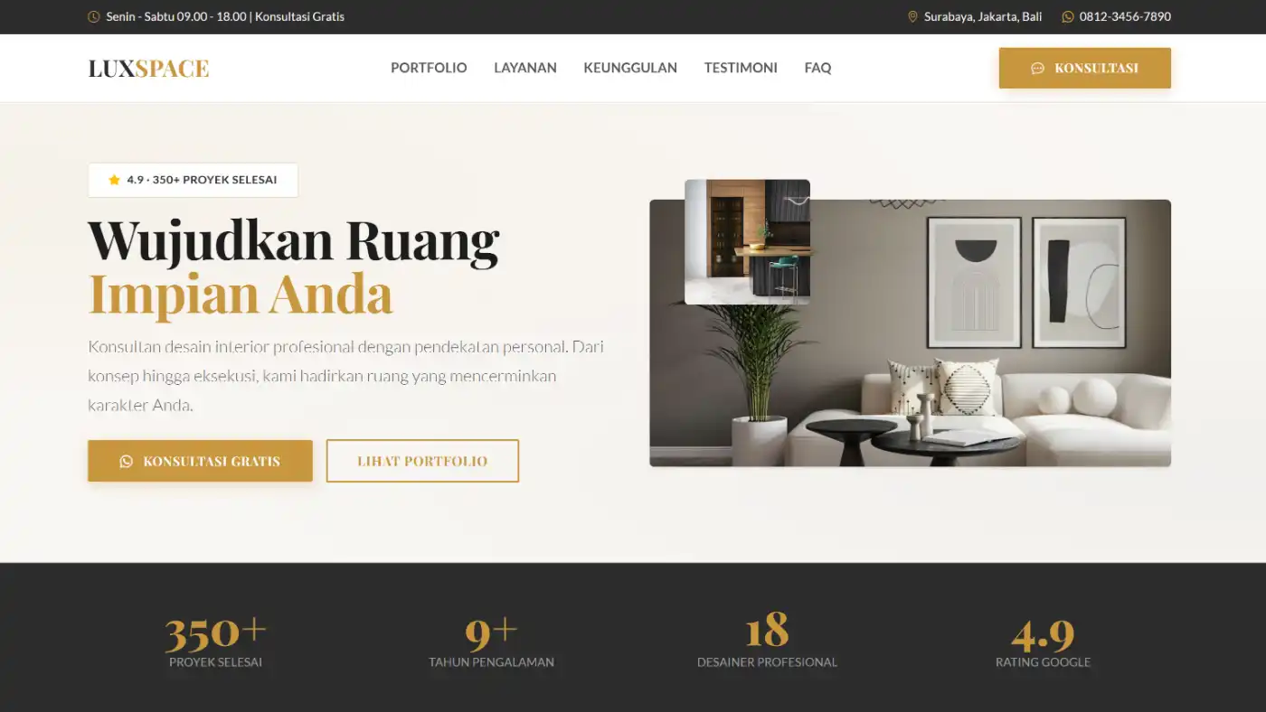 LuxSpace Web Template Interior