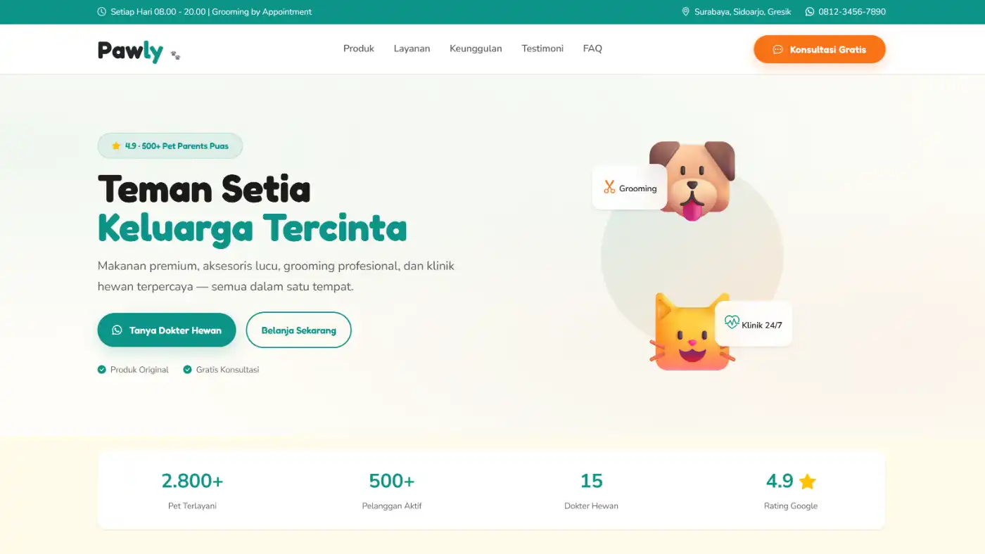 Pawly Web Template Pet Shop